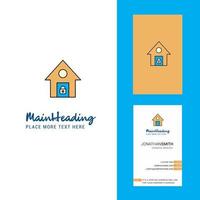 Secure house Creative Logo and business card vertical Design Vector