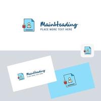 Protected document vector logotype with business card template Elegant corporate identity Vector