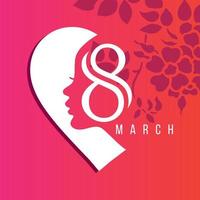 8 March logo vector design with international womens day background