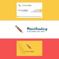 Beautiful Syringe Logo and business card vertical Design Vector