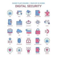 Digital Security icon Dusky Flat color Vintage 25 Icon Pack vector