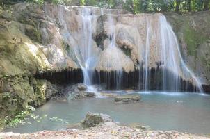 Beautiful landscape. View of small Waterfall in Wat Tam Pra Bodhisattva at Saraburi province. Thailand photo