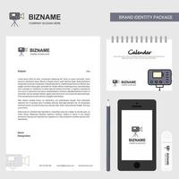 Camcoder Business Letterhead Calendar 2019 and Mobile app design vector template