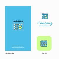 Calendar Company Logo App Icon and Splash Page Design Creative Business App Design Elements vector