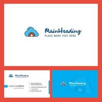 Cloud setting Logo design with Tagline Front and Back Busienss Card Template Vector Creative Design