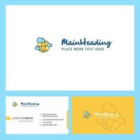 Globe Logo design with Tagline Front and Back Busienss Card Template Vector Creative Design