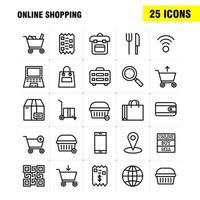 paquete de iconos de línea de compras para diseñadores y desarrolladores iconos de comprar venta en línea vender bolsa de compras vector lateral de compras