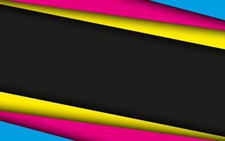 Modern material background with overlapped layers in cmyk colors. Template for your business. Vector abstract widescreen background