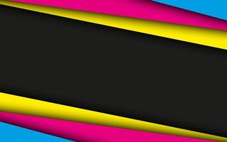 Modern material background with overlapped layers in cmyk colors. Template for your business. Vector abstract widescreen background