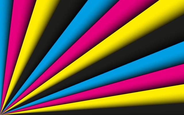 CMYK abstract background. Vector illustration of four cmyk colours. Cyan, magenta, yellow and black. Colorful bright pattern