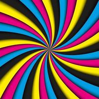 CMYK abstract swirl background. Vector illustration of four cmyk colours. Cyan, magenta, yellow and black. Colorful bright pattern