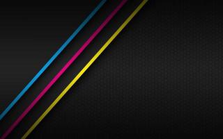 lack modern material background with overlapped layers and diagonal lines in cmyk colors. Template for your business. Vector abstract widescreen background