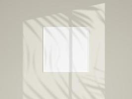 Photo frame mockup on white wall. Minimalist background. Blank picture frame mockup. Poster mockup. Clean, modern, minimal frame. 3d rendering.