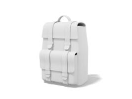 Travel luggage. White tourist urban backpack on white background. 3d rendering. photo