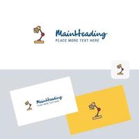 Lamp vector logotype with business card template Elegant corporate identity Vector