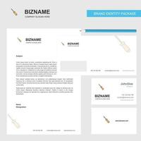 Screw driver Business Letterhead Envelope and visiting Card Design vector template