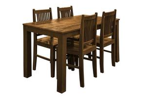 Wooden dining table set. photo