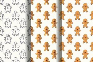 Collection of vibrant seamless vector patterns of ginger man for web sites and printing