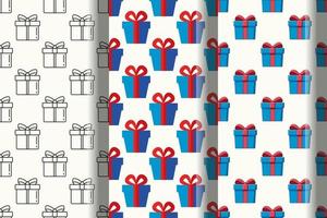 Collection of vibrant seamless vector patterns of giftbox for web sites and printing