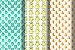 Pack of colorful seamless vector patterns of Jingle bells