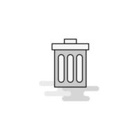 Trash Web Icon Flat Line Filled Gray Icon Vector