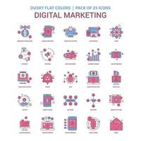 Digital Marketing icon Dusky Flat color Vintage 25 Icon Pack vector