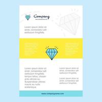 Template layout for Diamond comany profile annual report presentations leaflet Brochure Vector Background