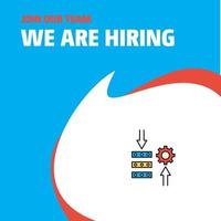 Join Our Team Busienss Company Network setting We Are Hiring Poster Callout Design Vector background