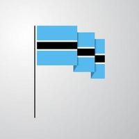 fondo creativo de la bandera que agita de botswana vector