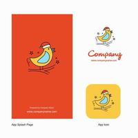 Bird Company Logo App Icon and Splash Page Design Creative Business App Design Elements vector