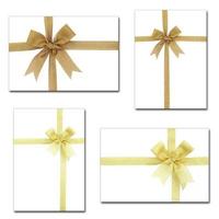 set of gift ribbon and bow Isolated on white background photo