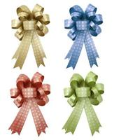 set of gift ribbon and bow Isolated on white background photo