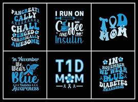 Diabetes Awareness quote t-shirt bundle Print vector