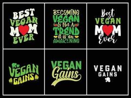 impresión de paquete de diseño de camiseta vegana vector