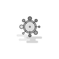 Chemical bonding Web Icon Flat Line Filled Gray Icon Vector