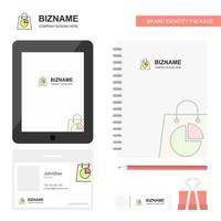 Shopping bag Business Logo Tab App Diary PVC Employee Card and USB Brand Stationary Package Design Vector Template