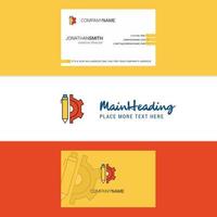 Beautiful Setting Logo and business card vertical Design Vector