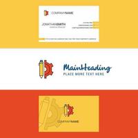 Beautiful Setting Logo and business card vertical Design Vector