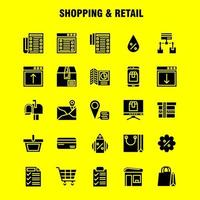 Shopping Solid Glyph Icon Pack For Designers And Developers Icons Of Location Chat Sms Shopping Mail Mail Box Shopping Vector