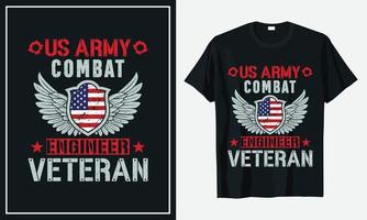 veterano del diseño de la camiseta del ejército de los estados unidos vector