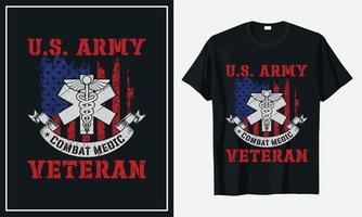 veterano del diseño de la camiseta del ejército de los estados unidos vector