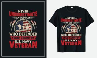 veterano del diseño de la camiseta del ejército de los estados unidos vector