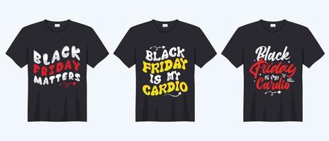 paquete de camiseta con cita de viernes negro vector