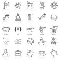 25 conjunto de iconos de línea de mezcla de concepto de negocio vector