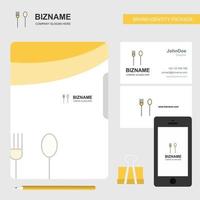 Fork and spoon Business Logo File Cover Visiting Card and Mobile App Design Vector Illustration