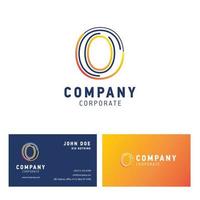 O company logo design with visiting card vector