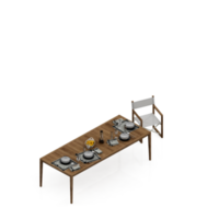 Isometric Table Set 3D render png