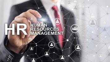 Human resource management, HR, Team Building and recruitment concept on blurred background. photo