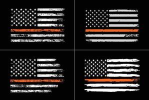 Thin Orange Line Design Bundle vector