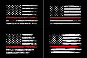 Thin Red Line Design Bundle vector